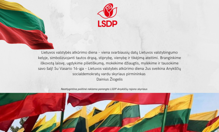 Sveikiname Lietuvos valstybės atkūrimo dienos proga!