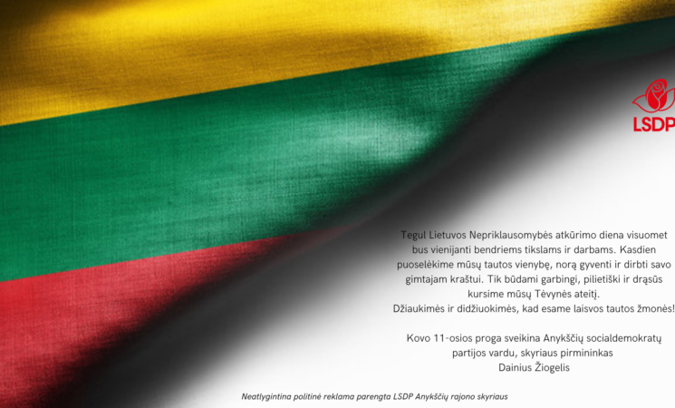 Sveikiname su Lietuvos Nepriklausomybės atkūrimo diena!